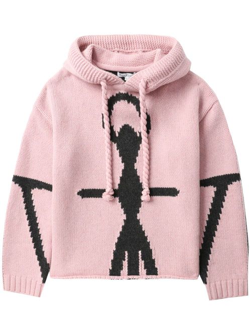 Colour-block hooded jumper - Pink