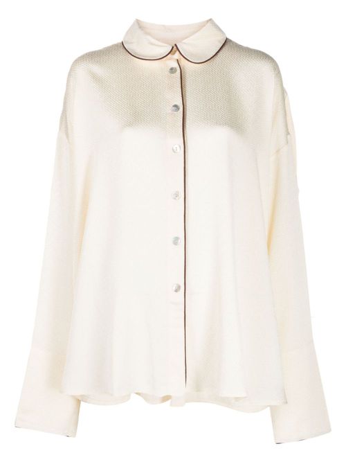 Pastelle jacquard-pattern pyjama top - Neutrals