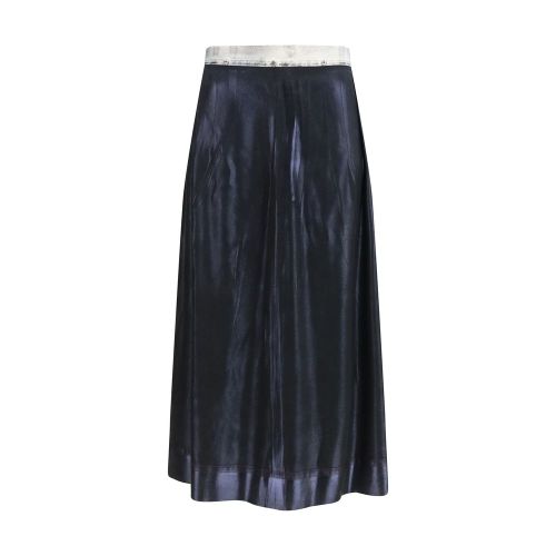 Foil-Treated Acetate Skirt — Blue