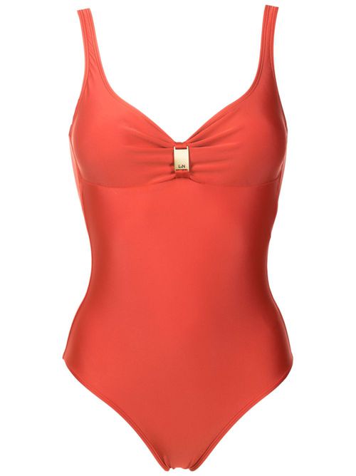 Roberta Liso logo-plaque swimsuit - Orange