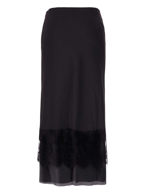 Lace-trimmed maxi skirt - Black