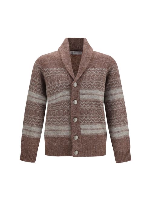 Cashmere and Alpaca Blend Cardigan — Brown