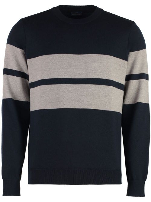 Striped wool sweater - Blue