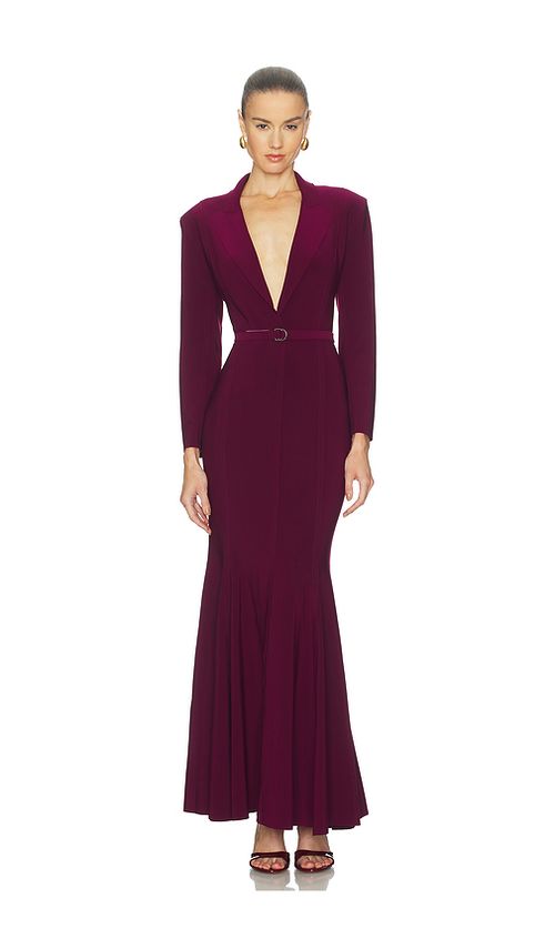 Norma Kamali Single Breasted Fishtail Gown in Purple. L. Also in M, S