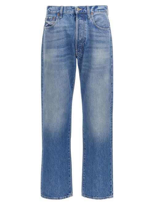 Straight-Leg Cotton Jeans — Blue