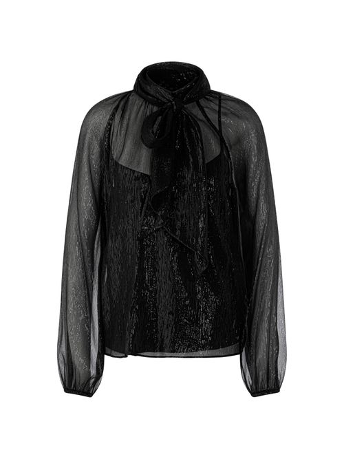 Marc Cain Transparent blouse with top, black, 34 N
