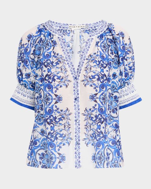 Thalia Puff-Sleeve Blouse