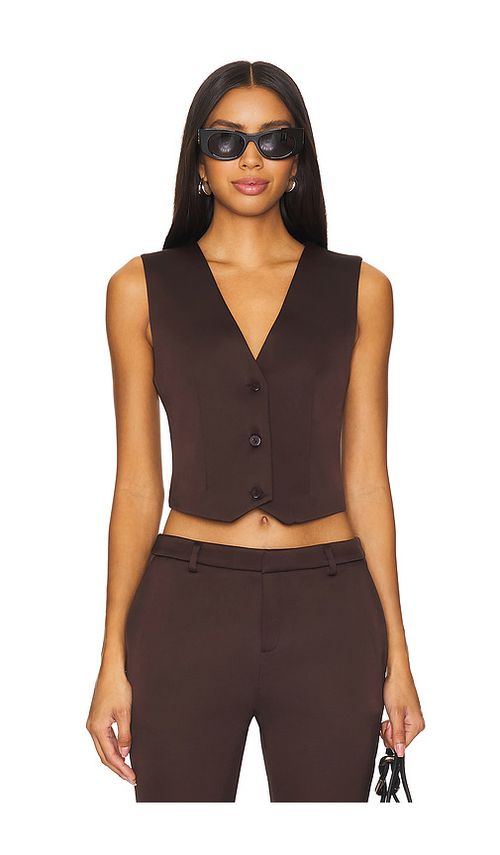 SER.O.YA Edwina Havey Satin Vest in Brown. -  XXS also in L