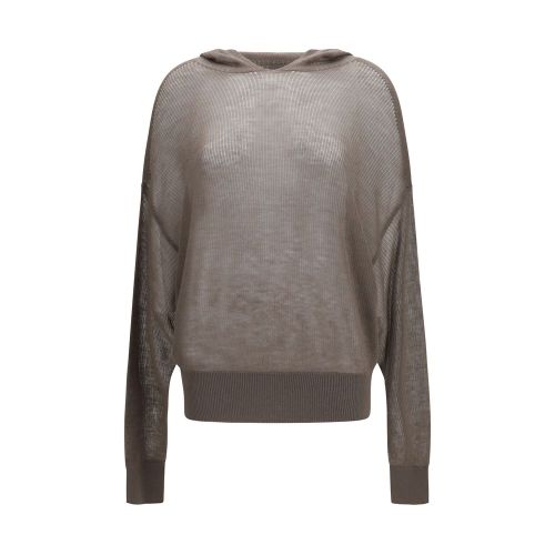Cashmere Knit Hoodie — Gray