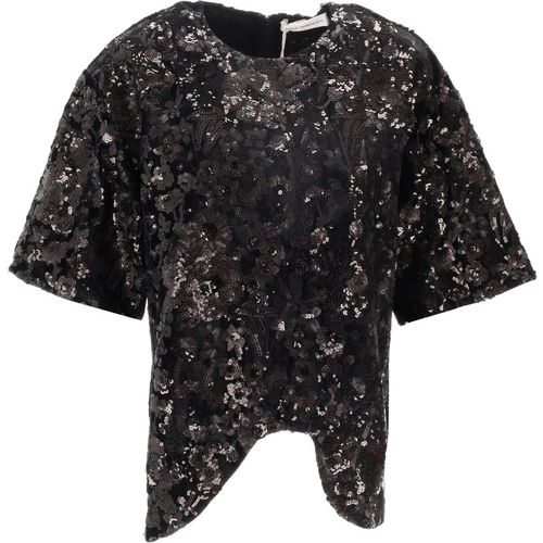 Niccolò Pasqualetti Onda Tee Floral Sequin Embroidered Velvet