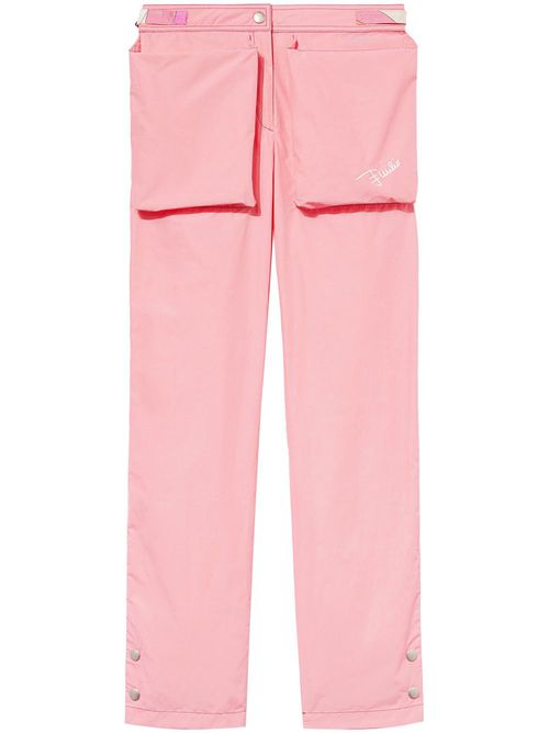 Large patch-pocket straight-leg trousers - Pink