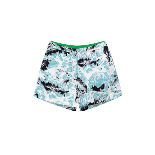 Feather Print Swim Shorts — White