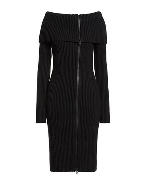 Woman Midi dress Black Size L Merino Wool, Cashmere