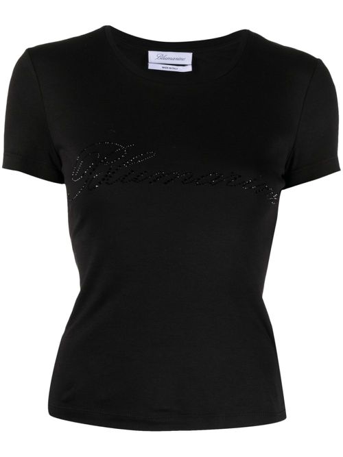 Logo-embellishment cotton T-shirt - Black