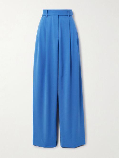 Pleated Woven Pants - Blue