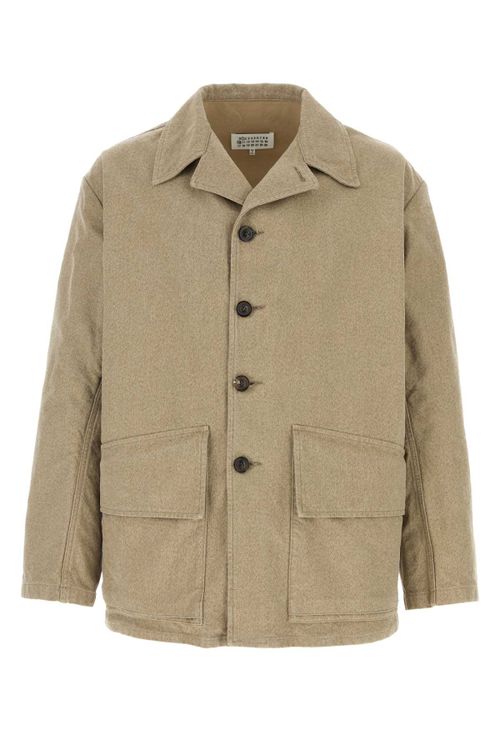 Cotton Overshirt Jacket — Beige