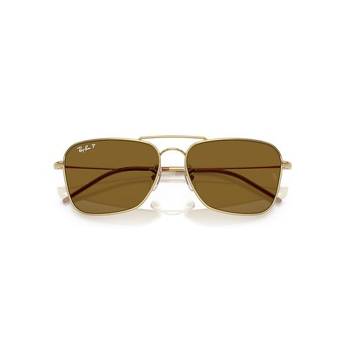 Ray-Ban Caravan Reverse Sunglasses Arista Gold Frame Brown Lenses Polarized 61-15
