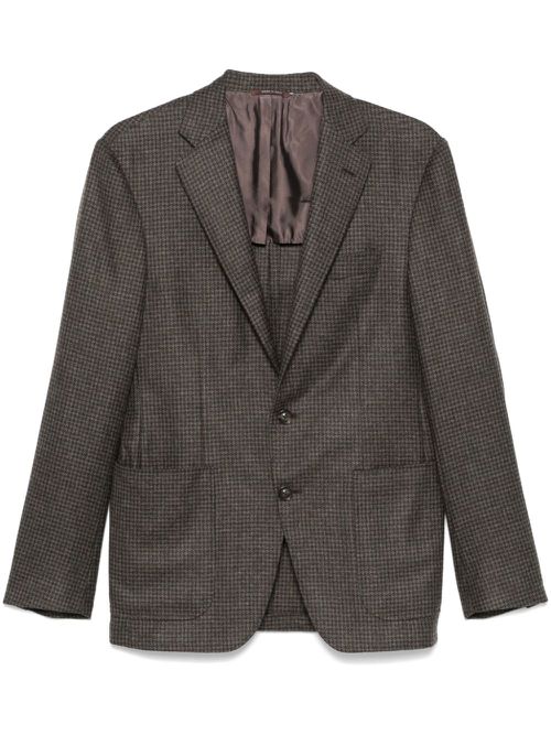 Houndstooth-pattern blazer - Brown