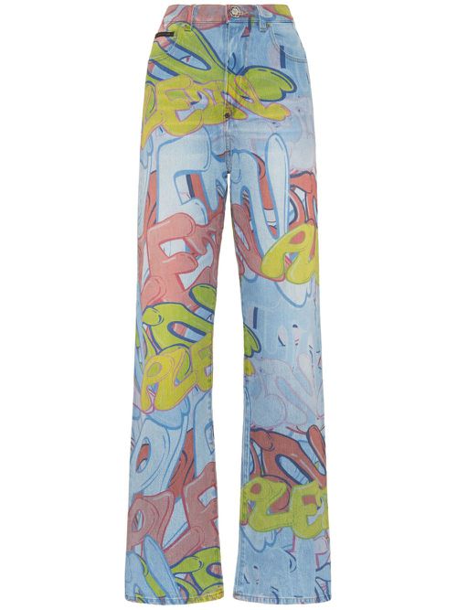 Palace Fit Bombing high-rise wide-leg jeans - Blue