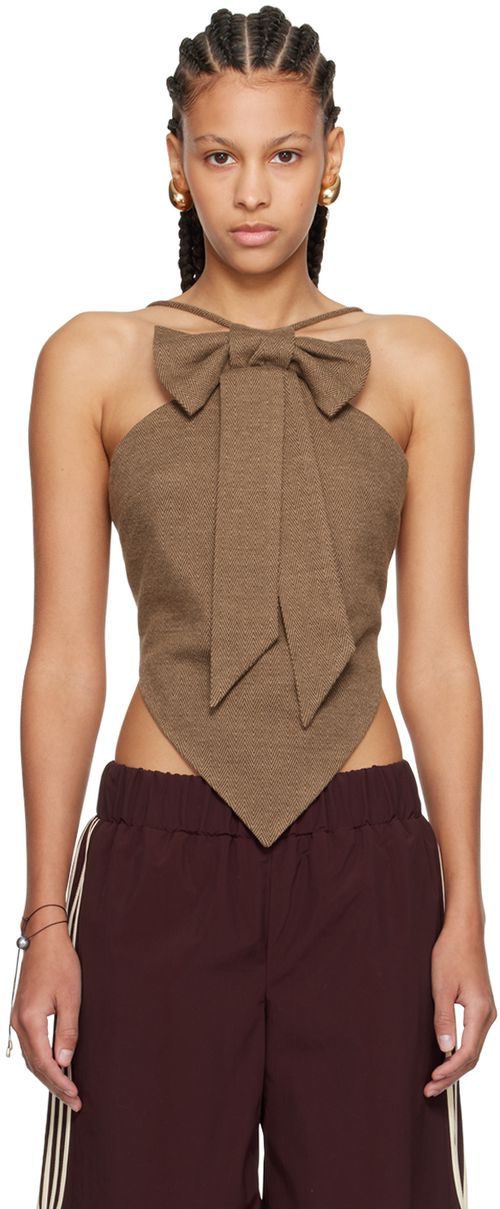 FIDAN NOVRUZOVA Brown Gulya Tank Top