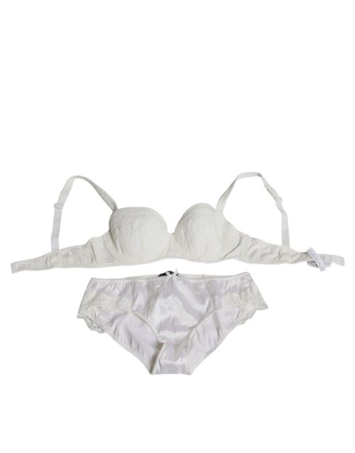 Silk Stretch Balconette Bra and Panty Set — White