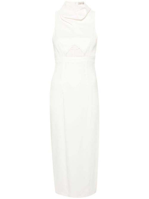 Cut-out sleeveless midi dress - White
