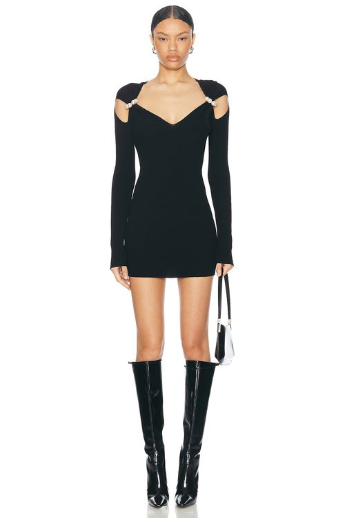 Moschino Jeans Long Sleeve Mini Dress in Black - Black.  M also in