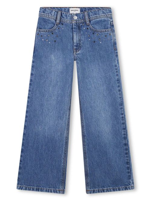 Rhinestone-embellished jeans - Blue