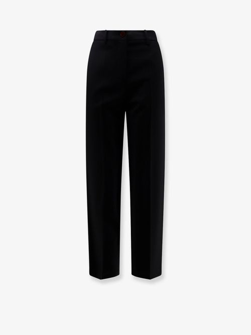 Virgin Wool Cigarette Trousers — Black