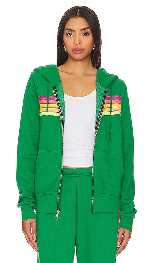 Aviator Nation X REVOLVE 5 Stripe Hoodie in Green. XL. Also in L, M