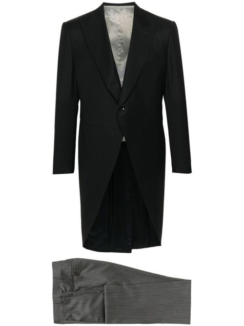 Single-breasted wool suit - Black