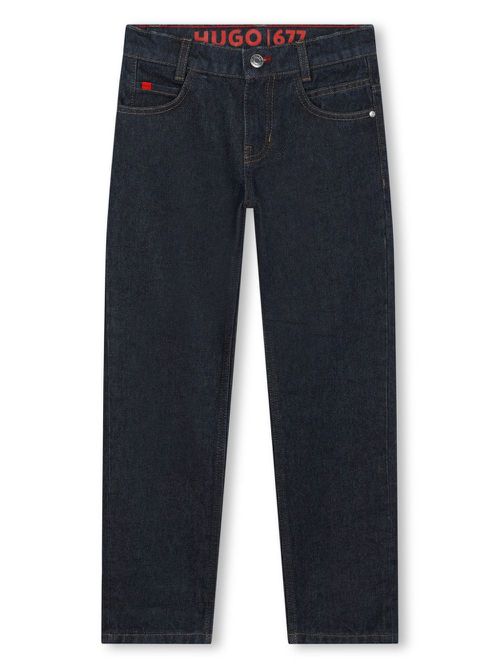 Cotton straight-leg jeans - Blue