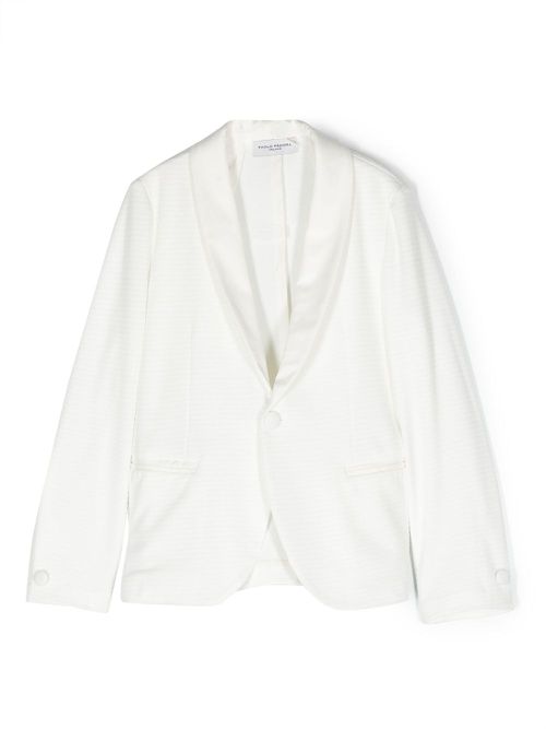Knitted single-breasted blazer - White