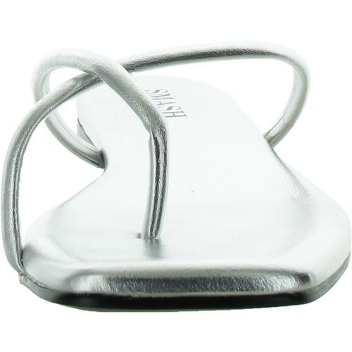 Celine Womens Faux Leahter Criss-Cross Thong Sandals