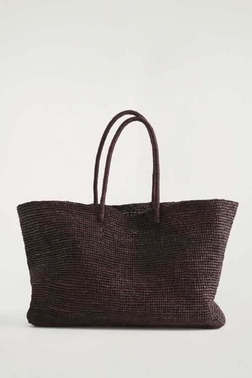 OVERSIZED HAND-WOVEN TOTE BAG - RAFFIA