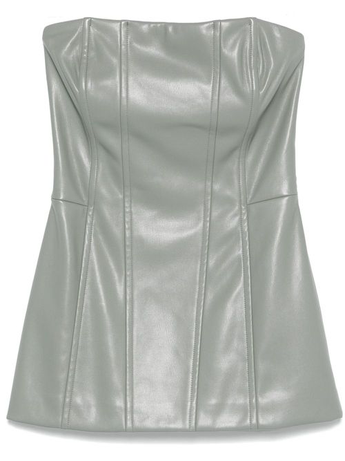 Faux-leather corset top - Grey