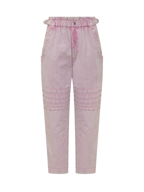 Pink Straight Flat Front Pants