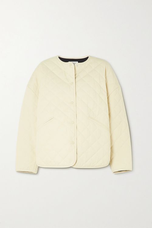 Quilted Cotton-canvas Jacket - Ecru - xx small