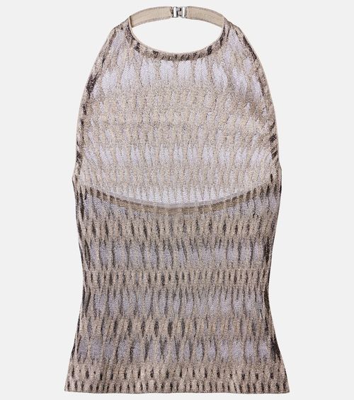 Halterneck lamé top