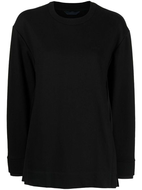 Crew-neck knitted jumper - Black
