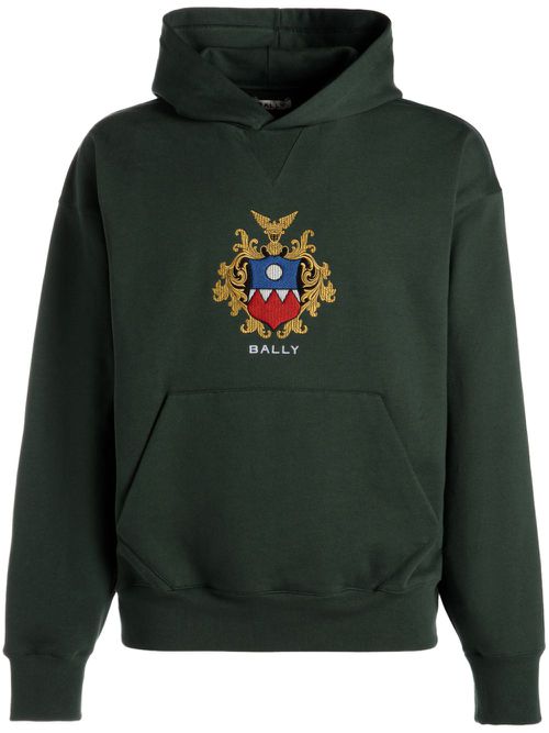 Logo-print cotton hoodie - Green