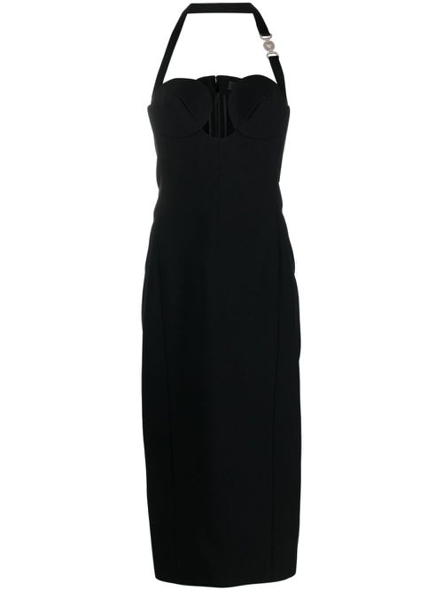 Medusa '95 fluted midi dress - Black
