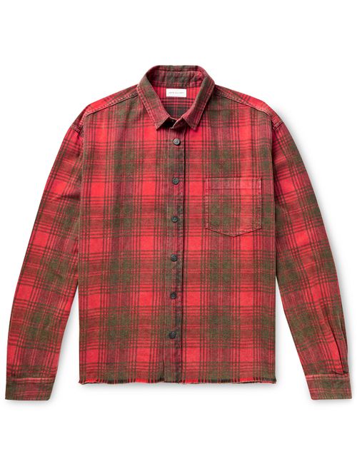 Distressed Checked Cotton-Flannel Shirt