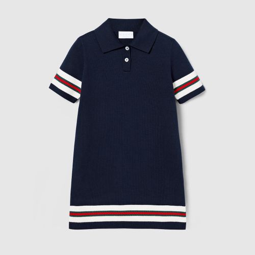 Girls' Mini Knit Polo Dress with Button Closure