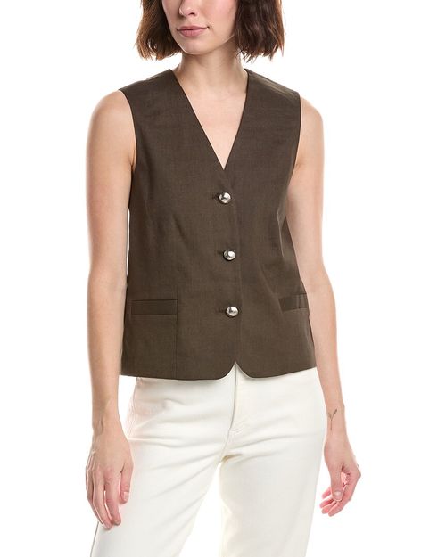 Belle Linen-Blend Vest