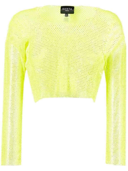 Semi-sheer crop top - Green