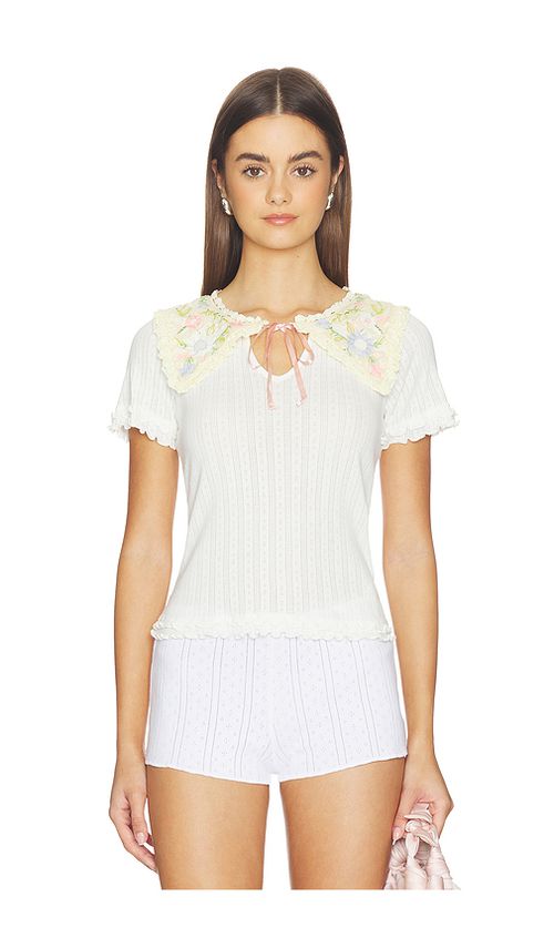 Free People Sol Knit Tee in Ivory. - S also in