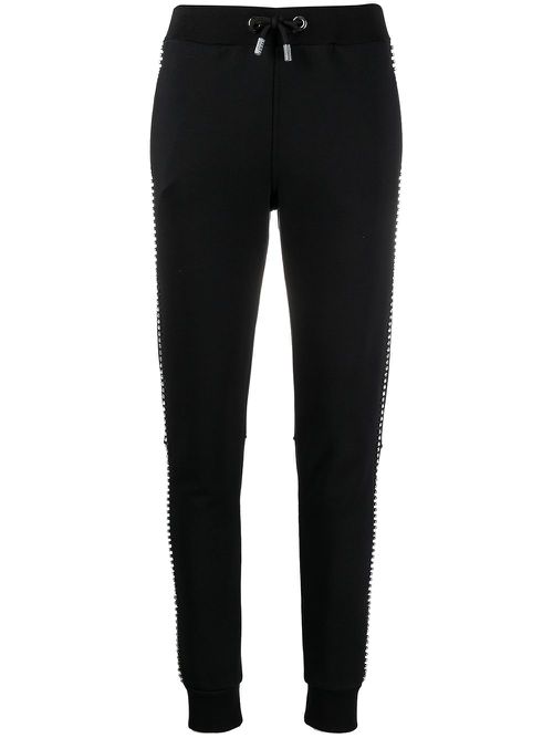 Crystal embellished track trousers - Black