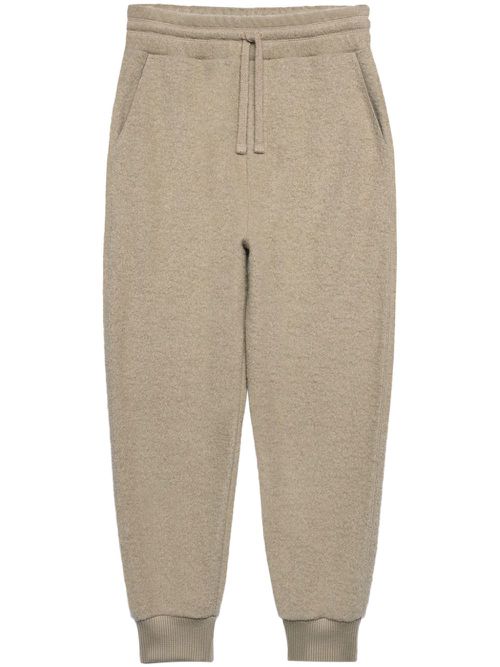 Drawstring wool-blend track pants - Neutrals