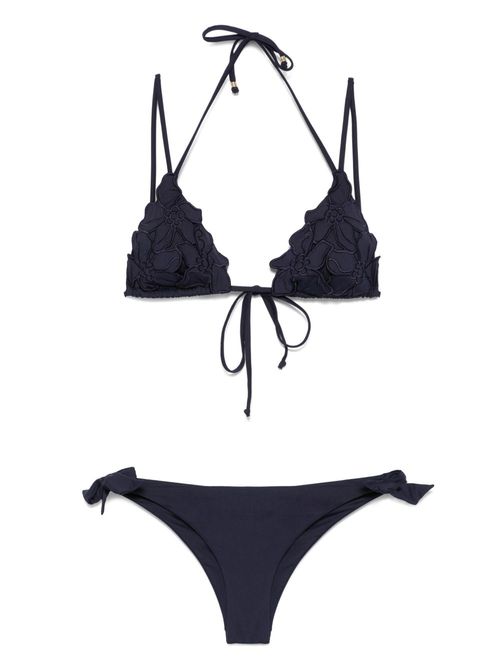 TWINSET floral-appliqué bikini set - Blue
